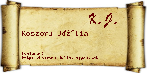 Koszoru Júlia névjegykártya