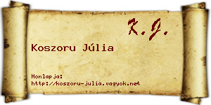 Koszoru Júlia névjegykártya